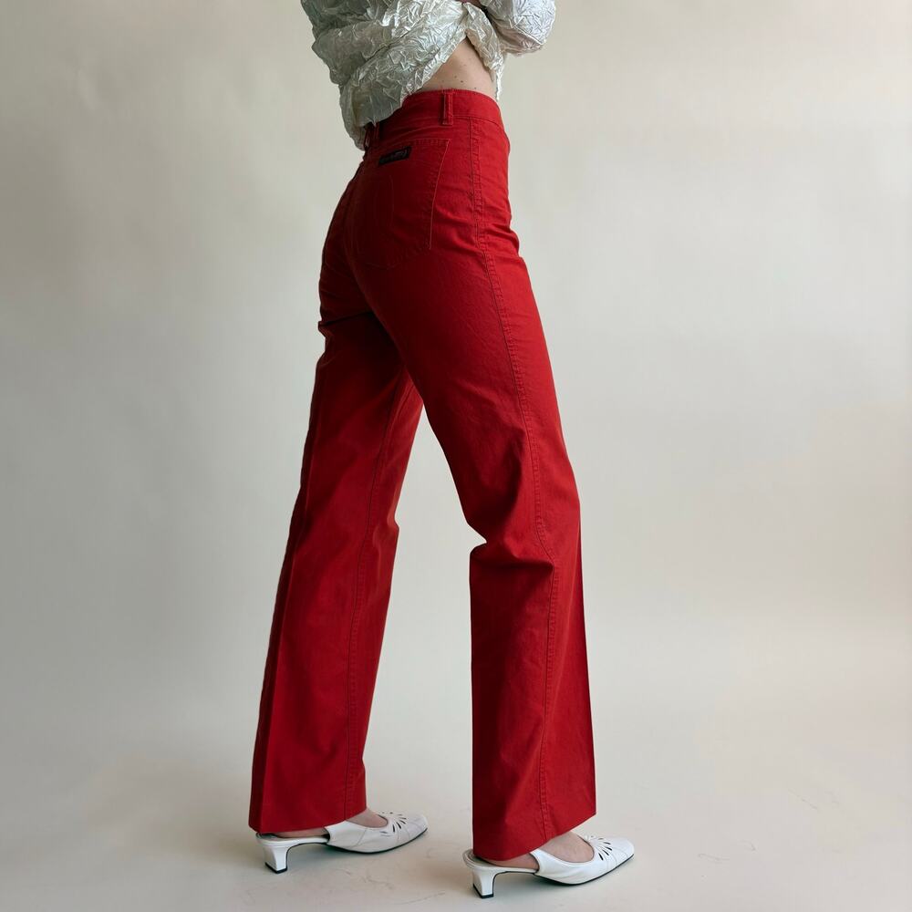 Cacharel Paris Red High-Waisted Wide Leg Jeans - Size 8 (Fits 2) - Picture 6 of 8